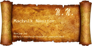 Machnik Nesztor névjegykártya